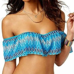 Hula Honey Swimsuit Bikini Top Crochet Blue